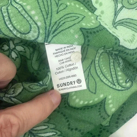 Sundry V-Neck Mini Swing Dress Tropical Vacation Lightweight Women’s Size S 4-6 - Picture 7 of 13